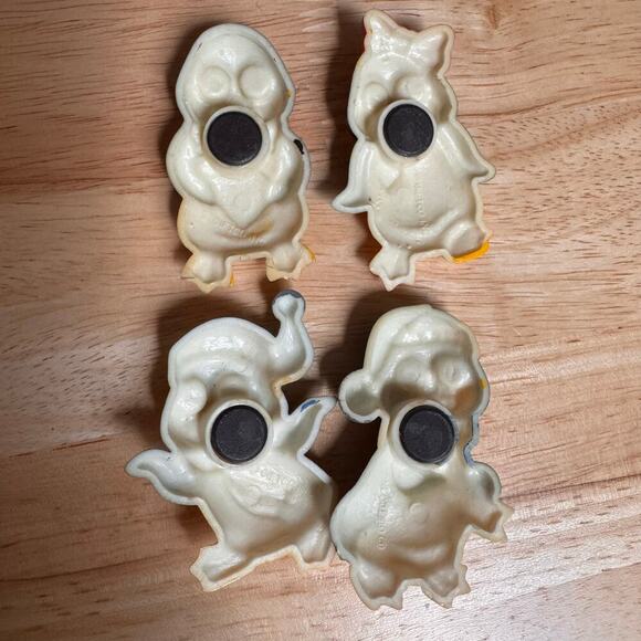 Penguin Pals Plastic Refrigerator Magnets Giftco Set Of 4 Googly Eyes - Picture 4 of 4